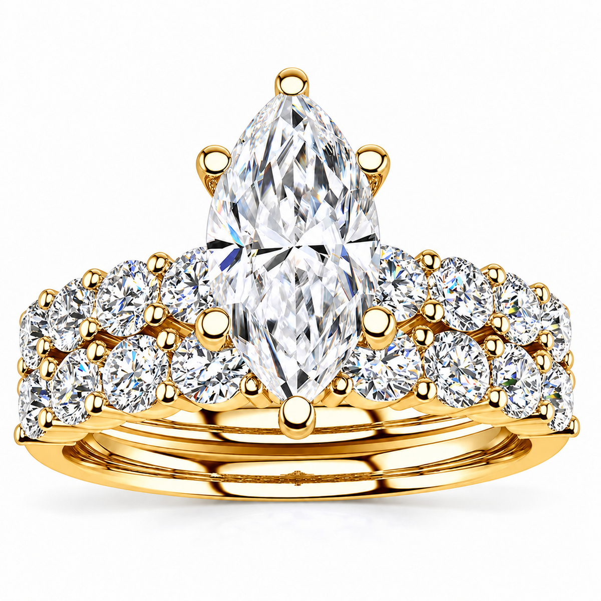Jude Lab Grown Diamond Ring — yellow gold — front view