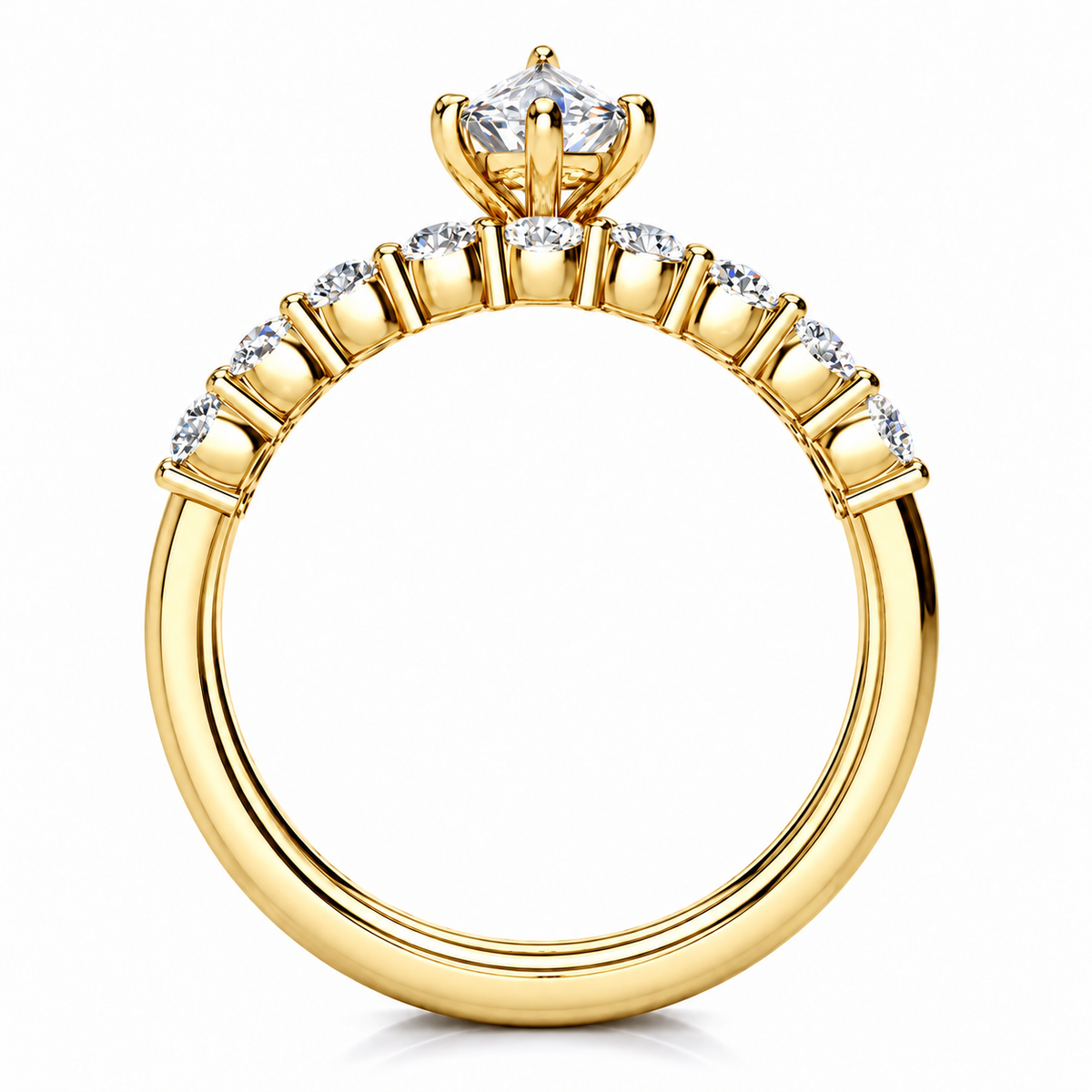 Jude Lab Grown Diamond Ring — yellow gold — side profile