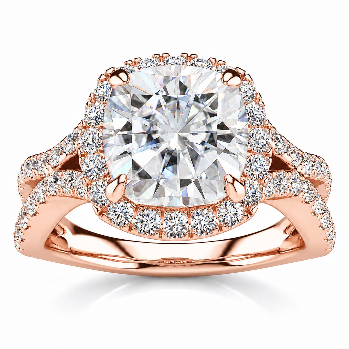 Julia Lab Grown Diamond Ring — rose gold — front view