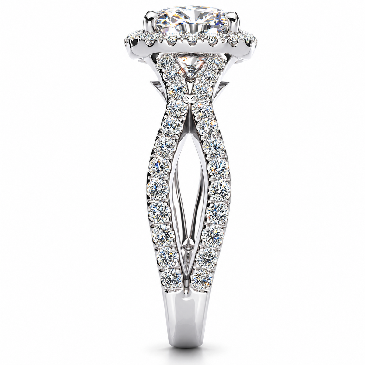 Julia Lab Grown Diamond Ring — white gold — end view
