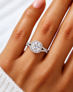 Julia Lab Grown Diamond Ring — white gold — on hand