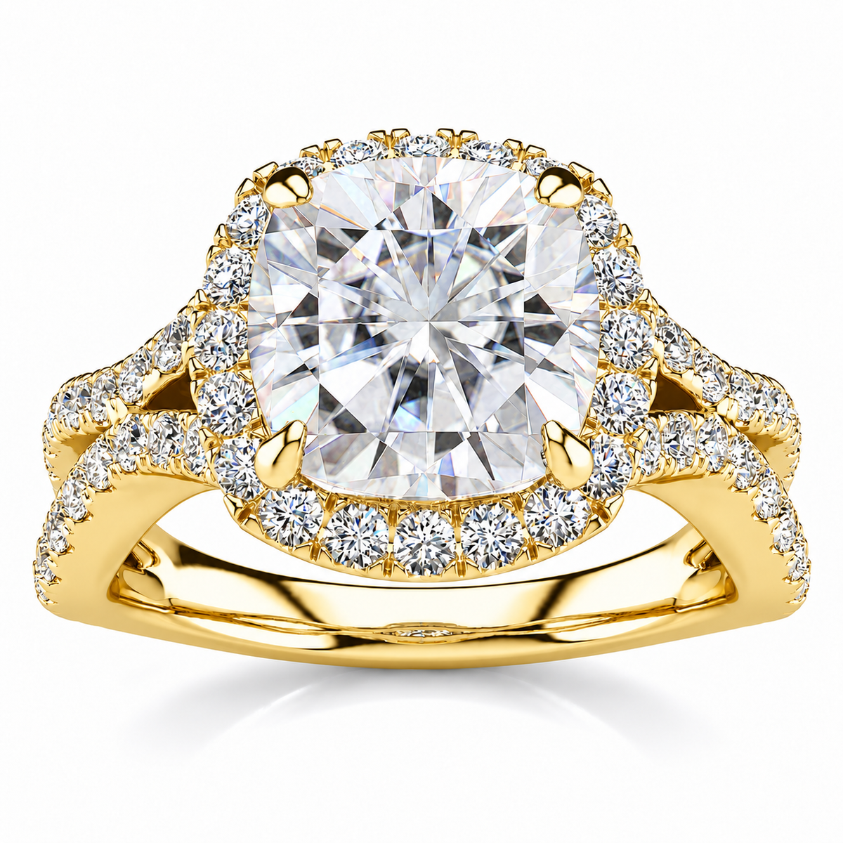 Julia Lab Grown Diamond Ring — yellow gold — front view