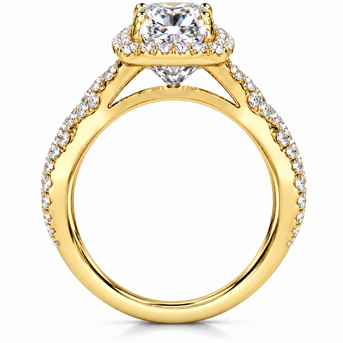 Julia Lab Grown Diamond Ring — yellow gold — side profile