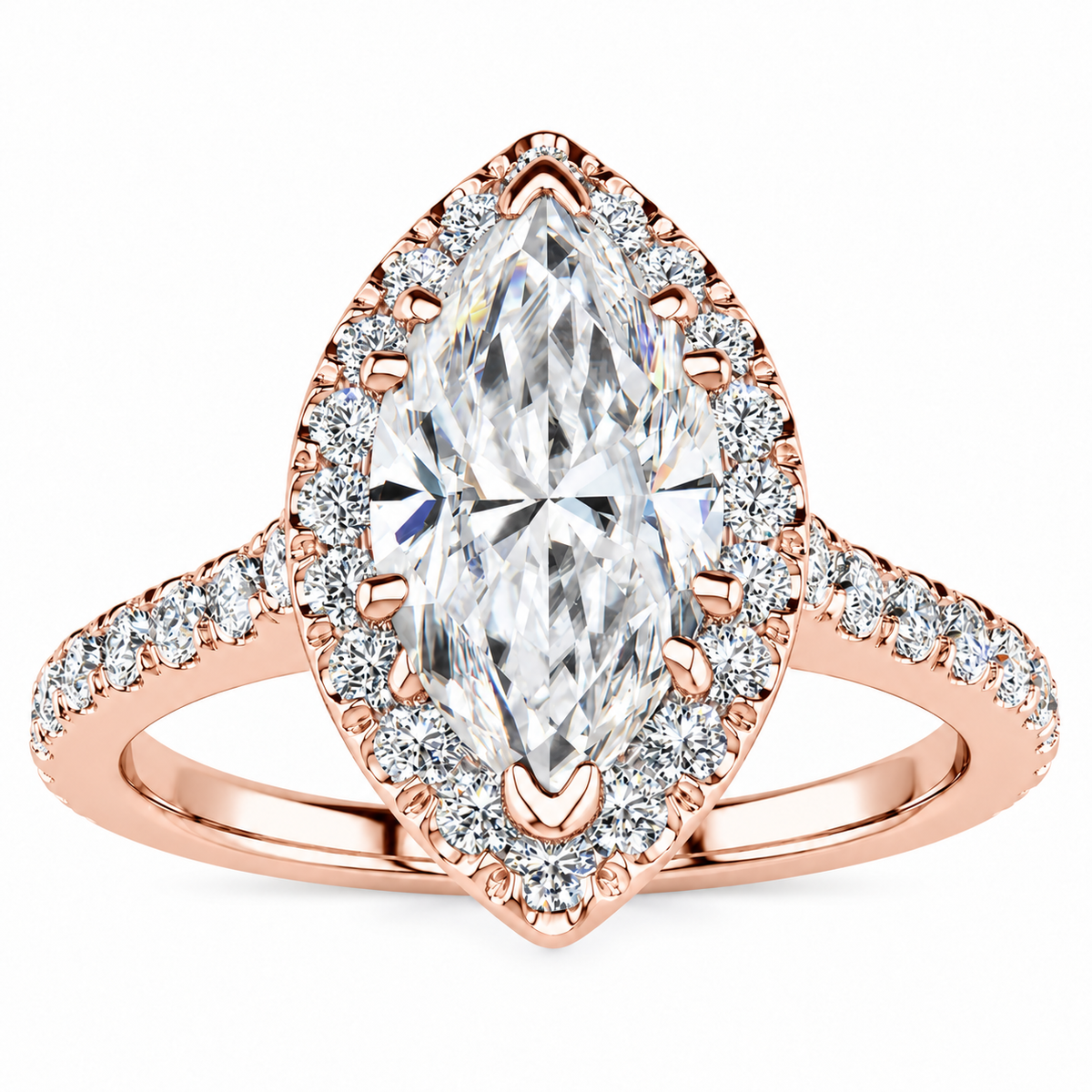 Juliette Lab Grown Diamond Ring — rose gold — front view