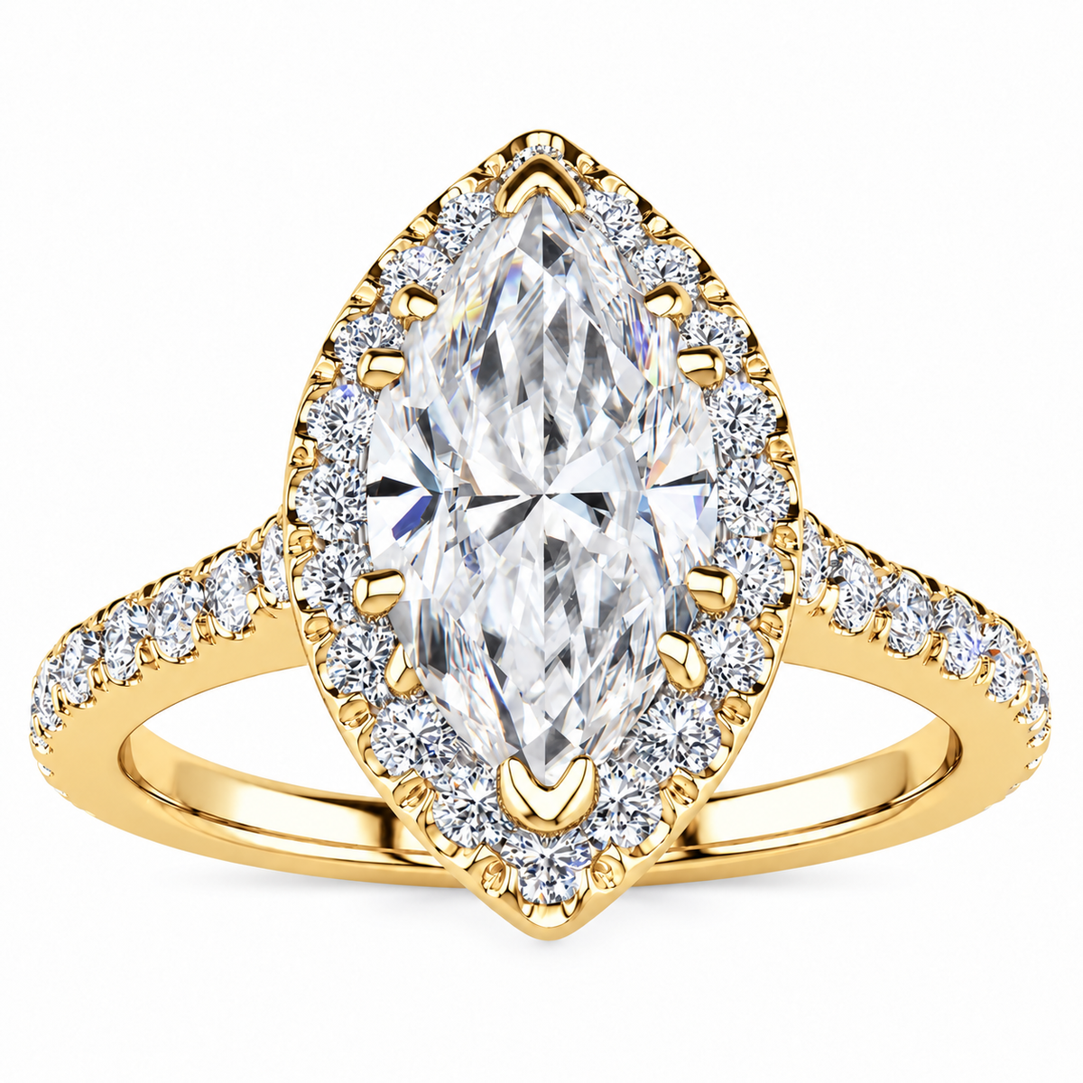 Juliette Lab Grown Diamond Ring — yellow gold — front view