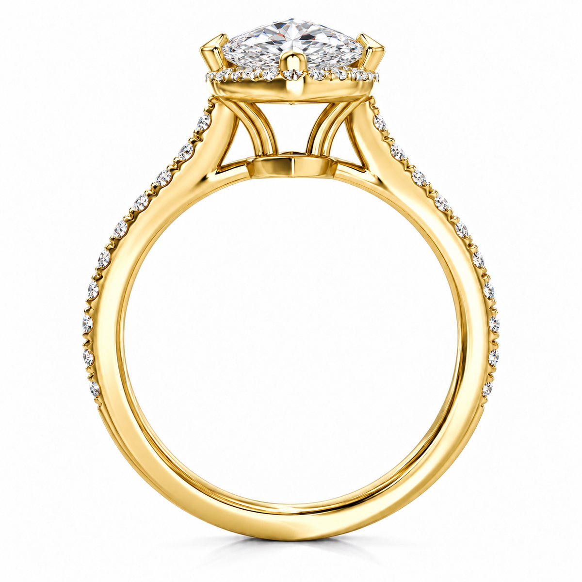 Juliette Lab Grown Diamond Ring — yellow gold — side profile