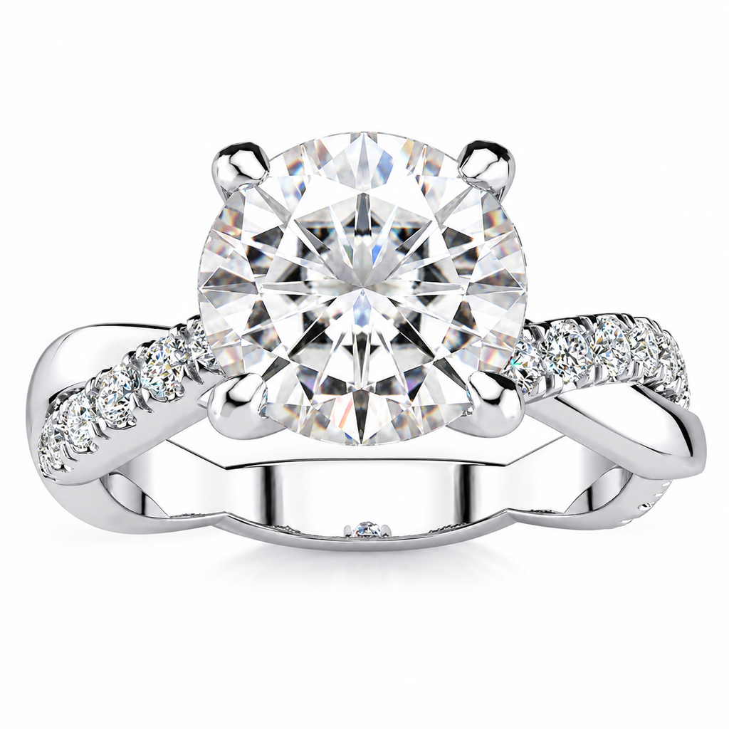 June Lab Grown Diamond Ring — white gold — front view