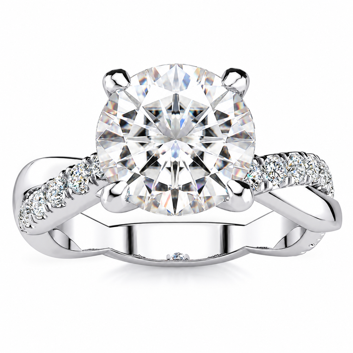 June Lab Grown Diamond Ring — white gold — front view