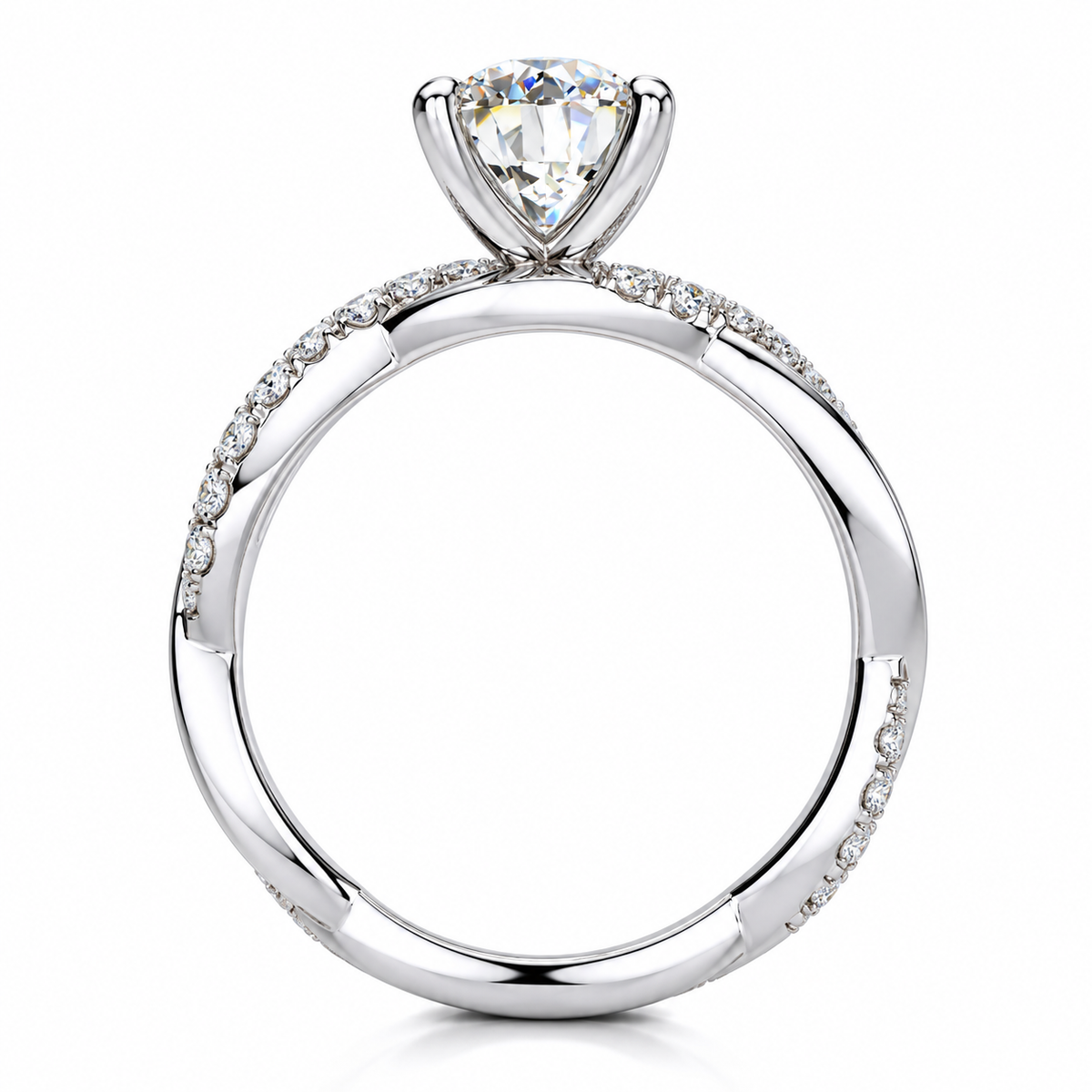 June Lab Grown Diamond Ring — white gold — side profile