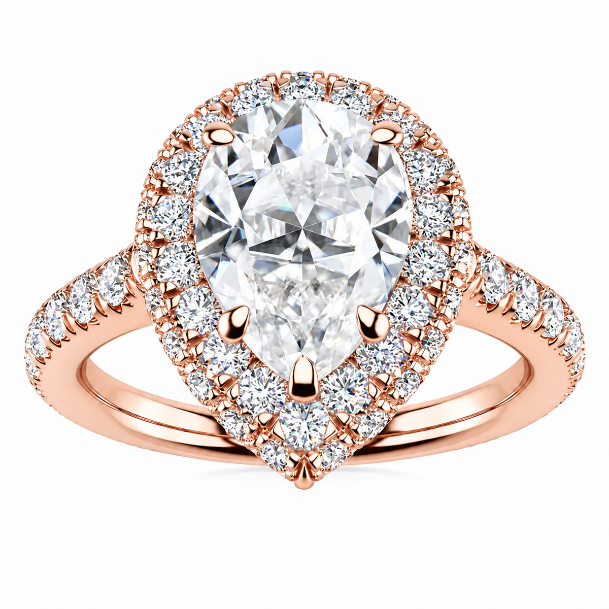 Kaitlyn Lab Grown Diamond Ring — rose gold — front view