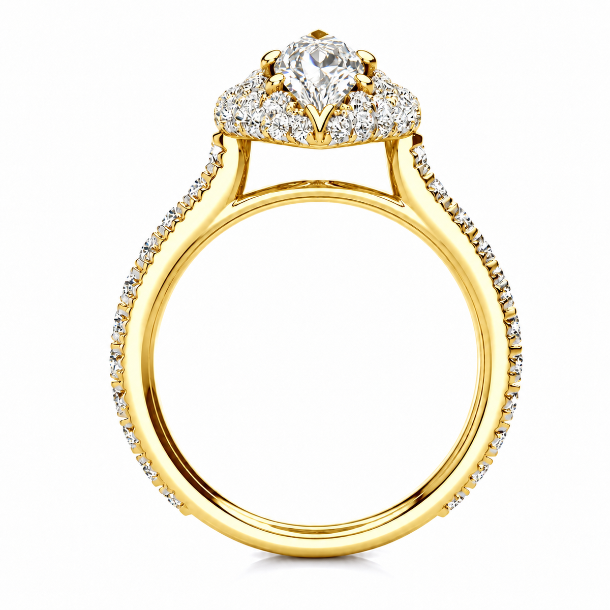 Kaitlyn Lab Grown Diamond Ring — yellow gold — side profile