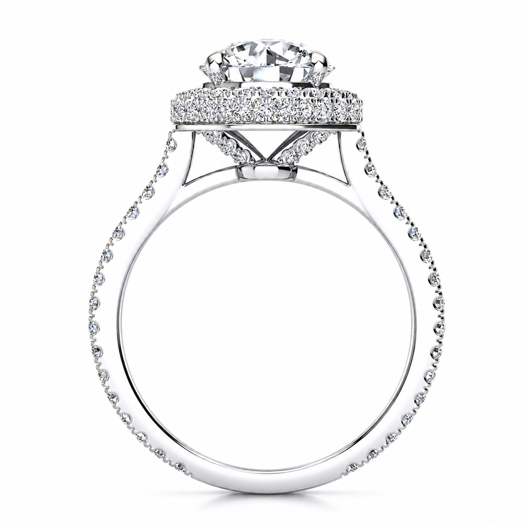 Karissa engagement ring — white gold — side view