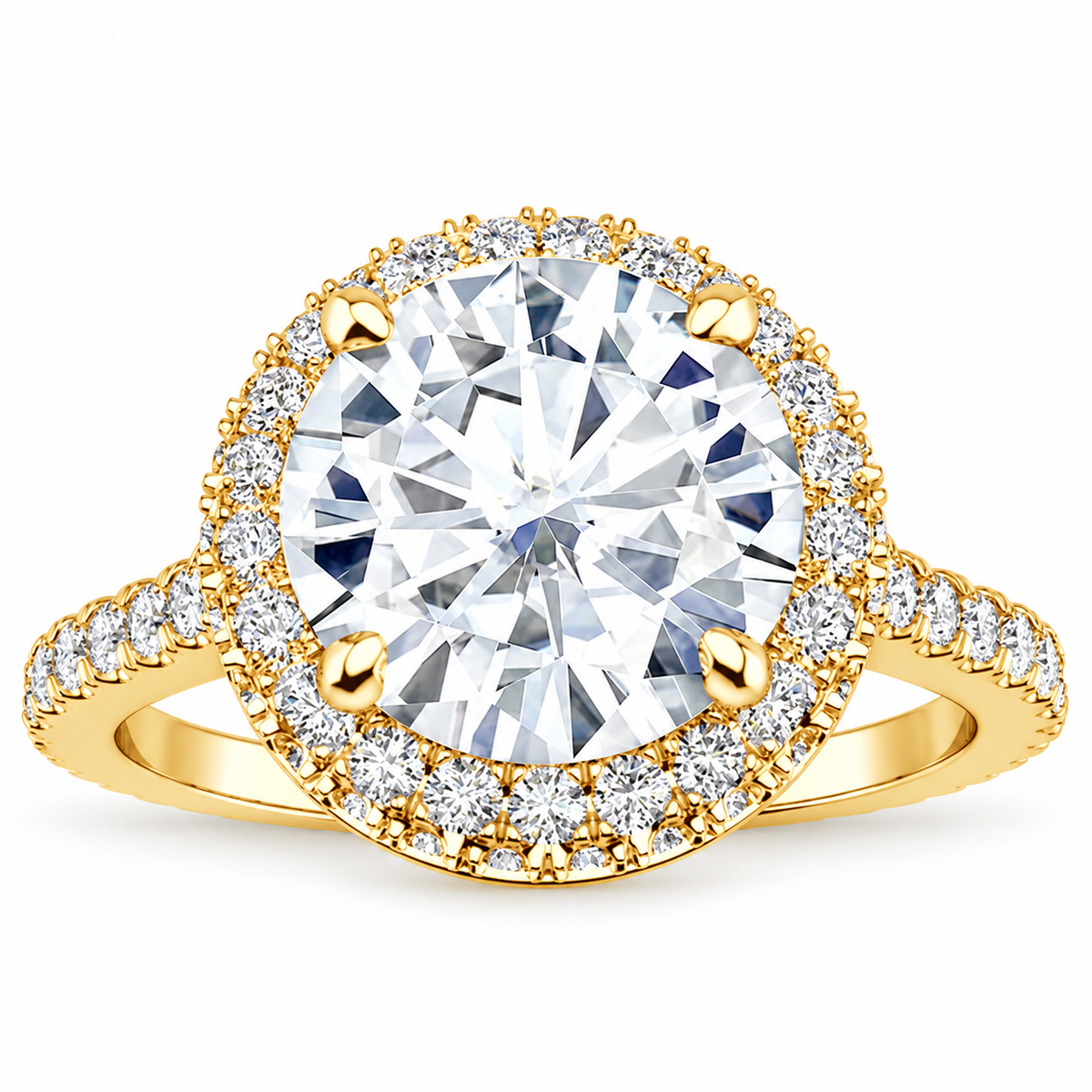 Karissa engagement ring — yellow gold — front view