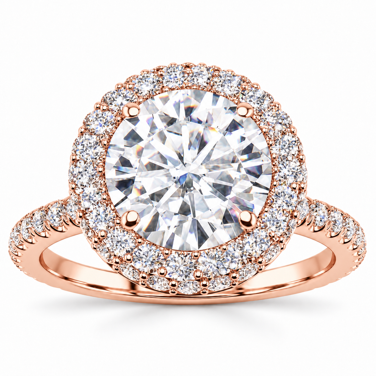 Kasandra Lab Grown Diamond Ring — rose gold — front view