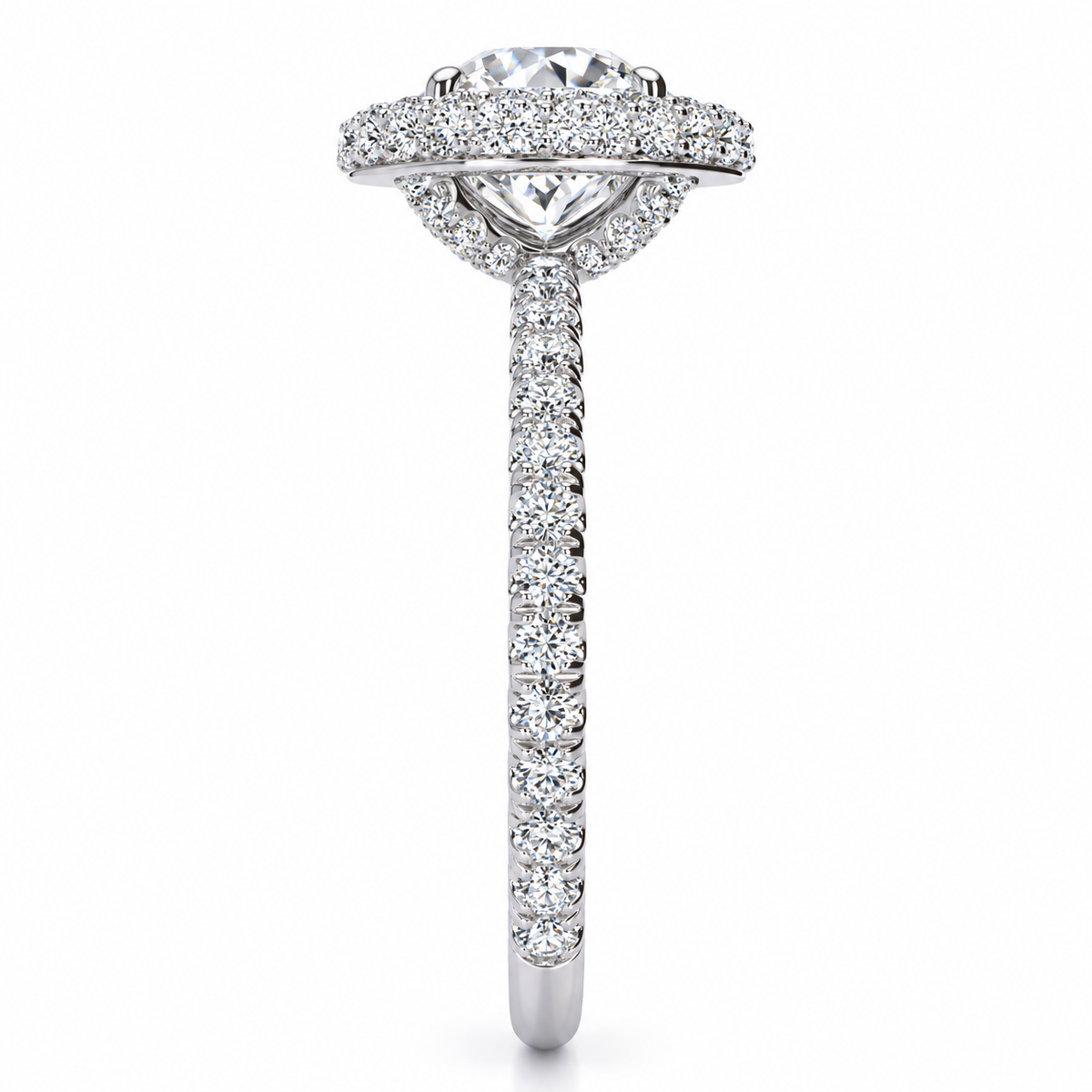 Kasandra Lab Grown Diamond Ring — white gold — end view
