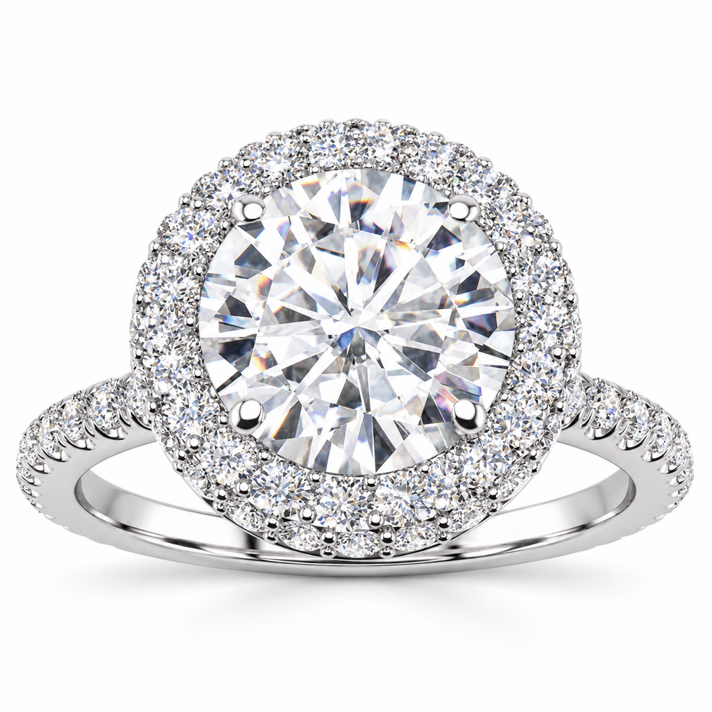Kasandra Lab Grown Diamond Ring — white gold — front view