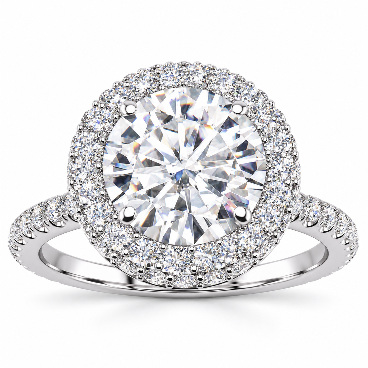 Kasandra Lab Grown Diamond Ring — white gold — front view