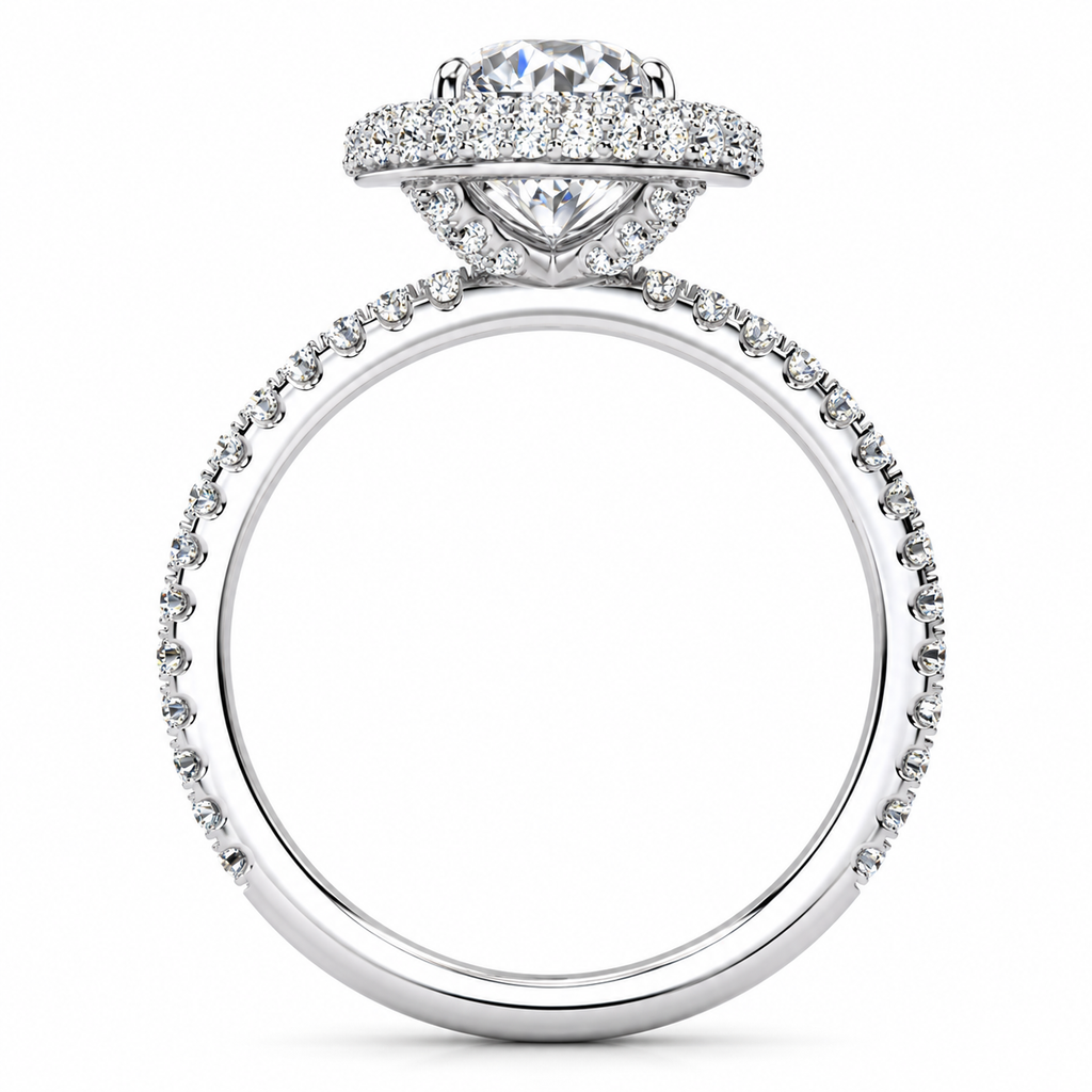Kasandra Lab Grown Diamond Ring — white gold — side profile
