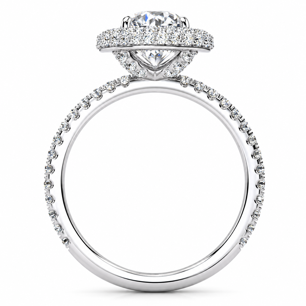 Kasandra Lab Grown Diamond Ring — white gold — side profile