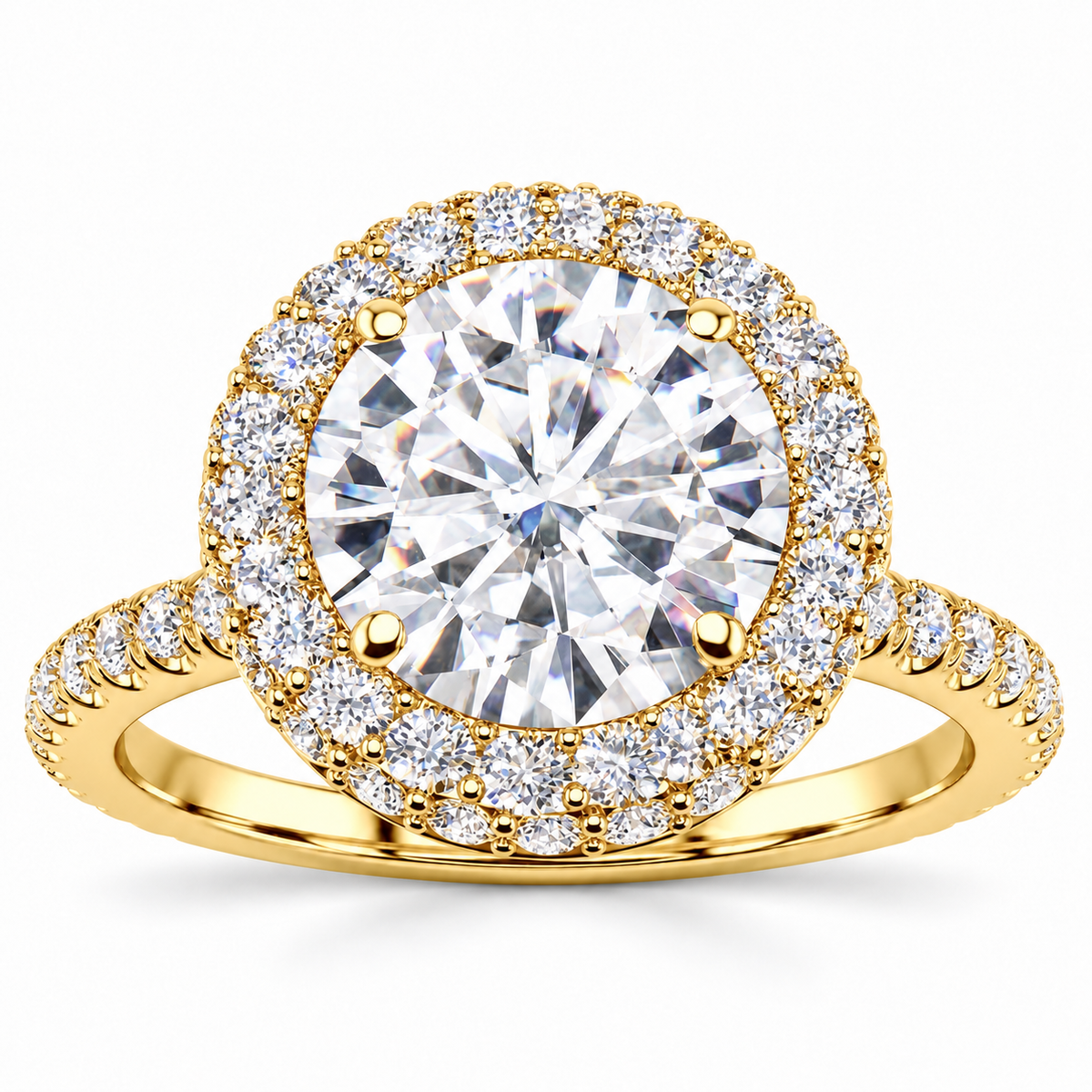 Kasandra Lab Grown Diamond Ring — yellow gold — front view