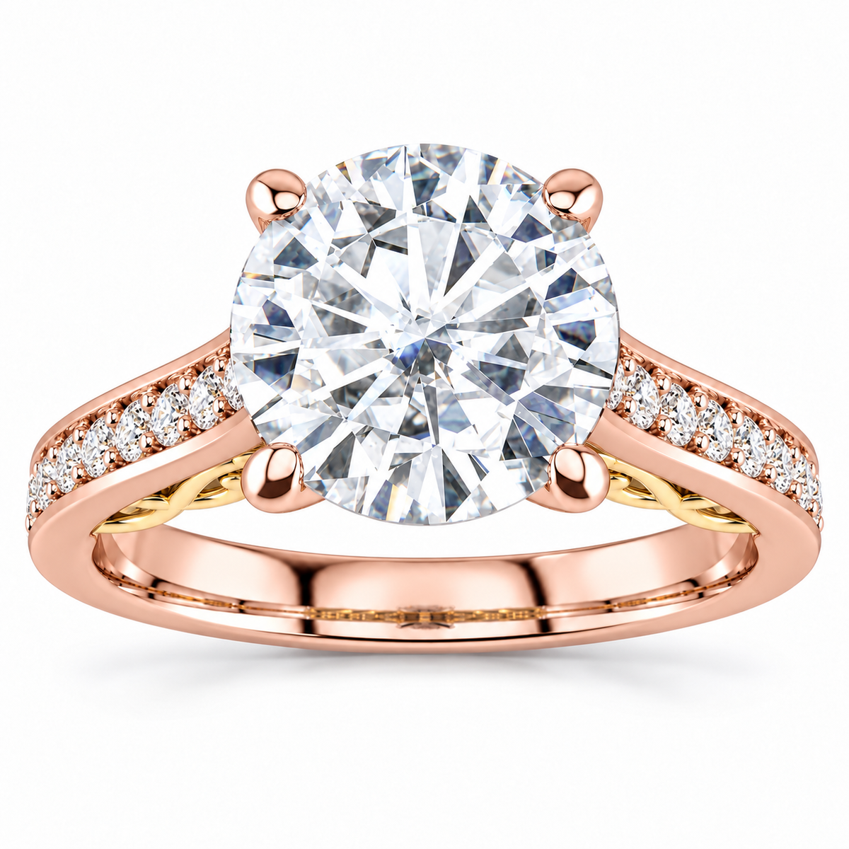 Kassidy Lab Grown Diamond Ring — rose gold — front view