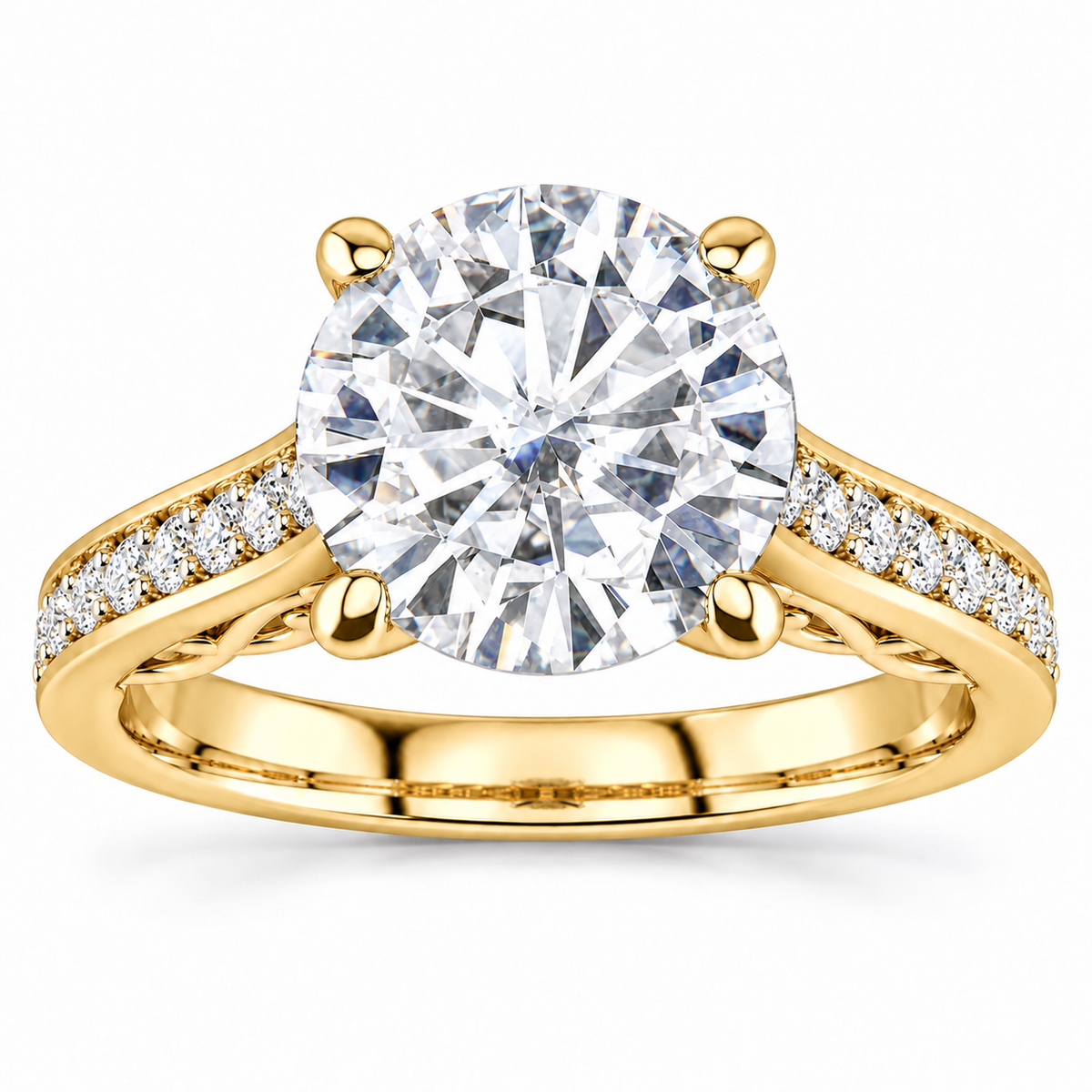 Kassidy Lab Grown Diamond Ring — yellow gold — front view