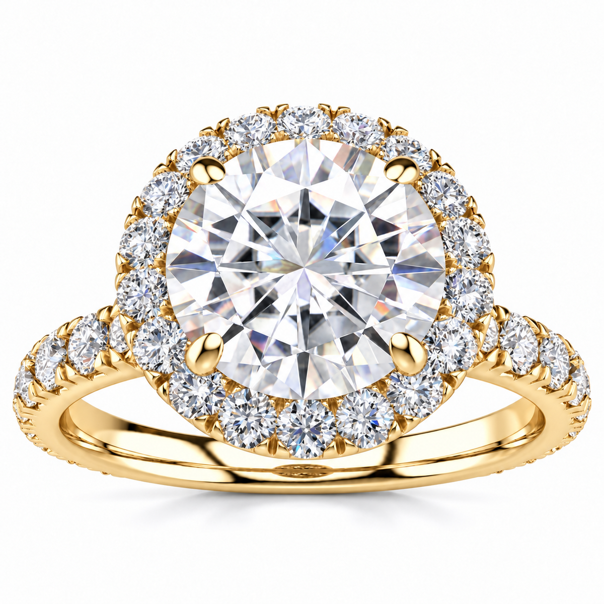 Kate Lab Grown Diamond Ring — yellow gold — front view