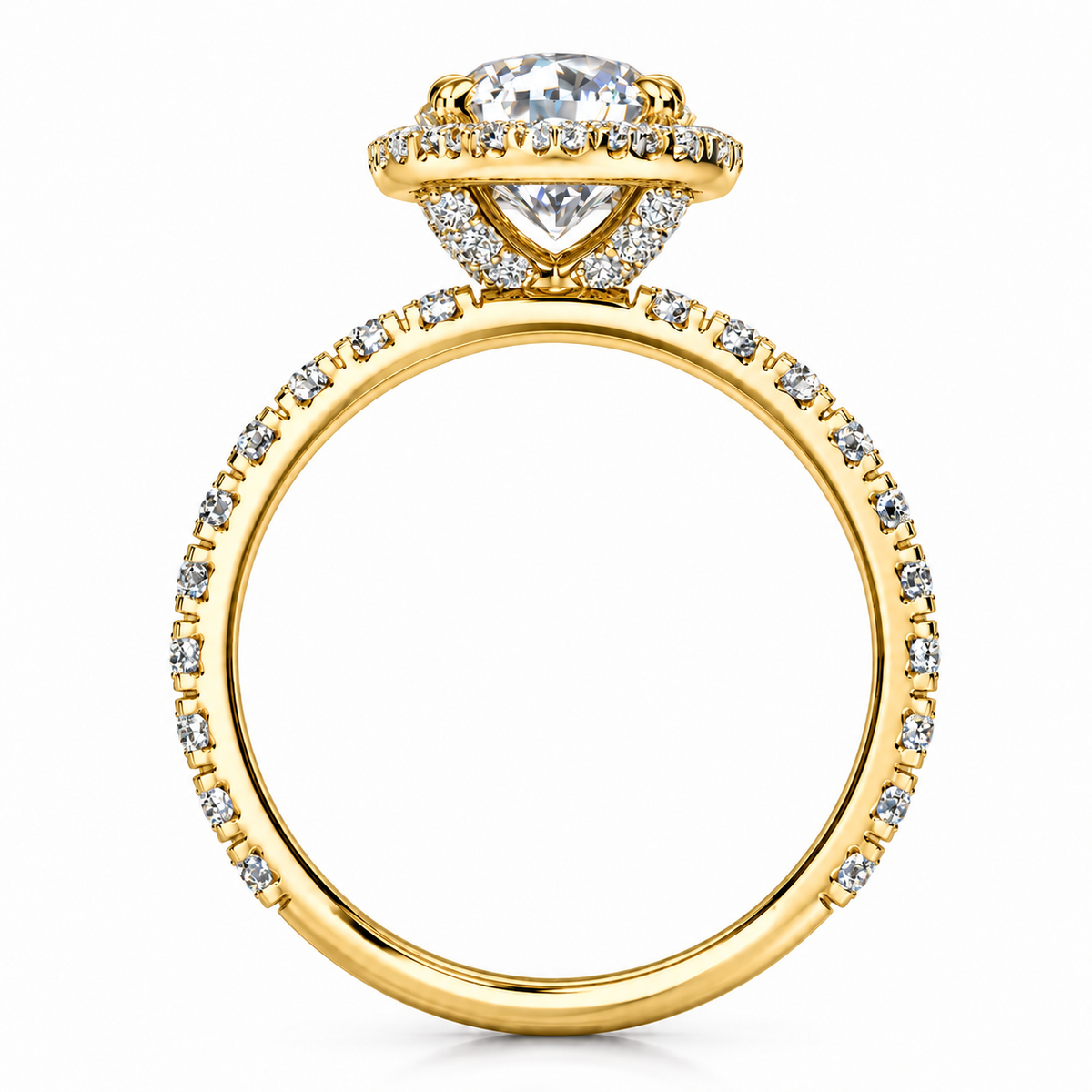 Kate Lab Grown Diamond Ring — yellow gold — side profile