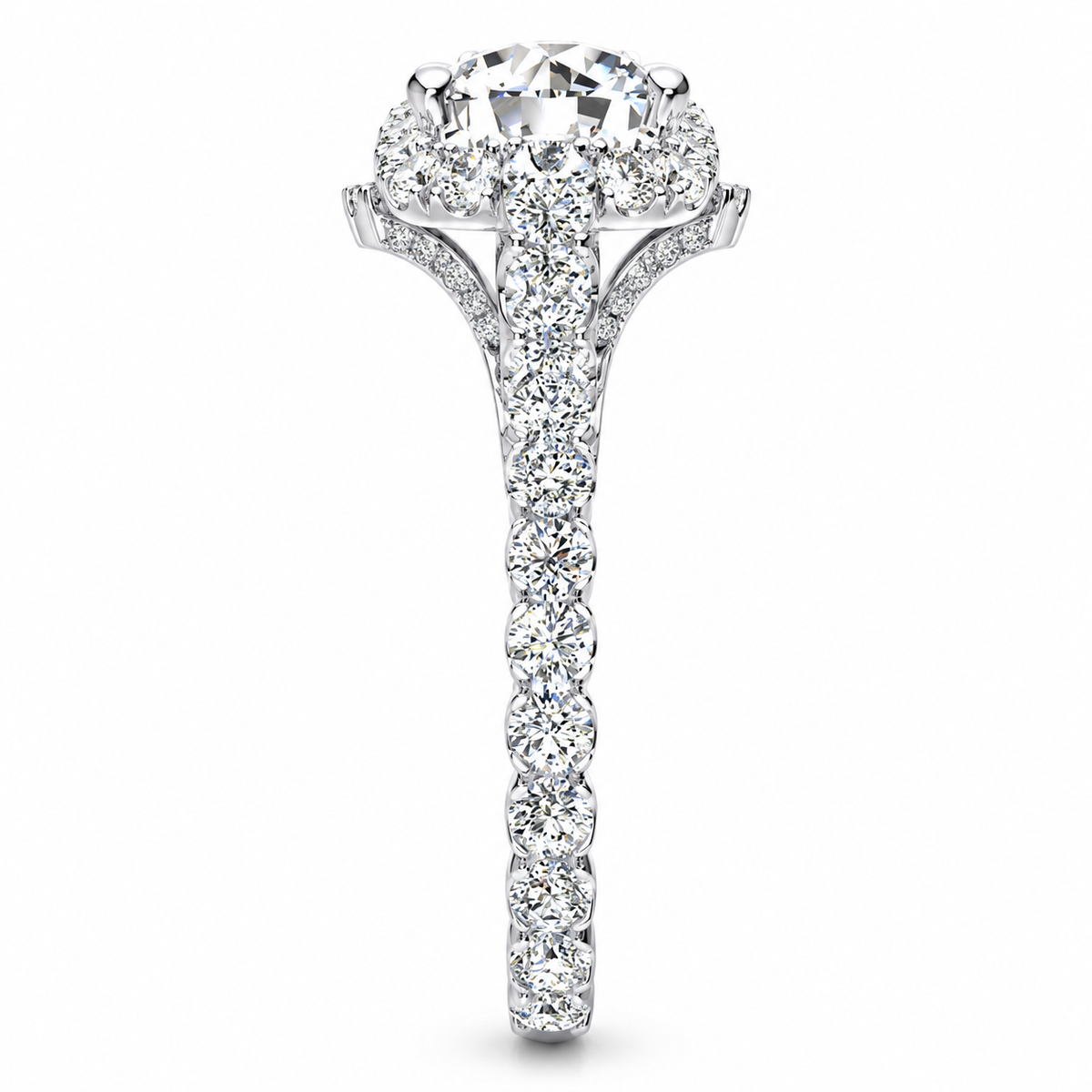 Kayla Lab Grown Diamond Ring — white gold — end view