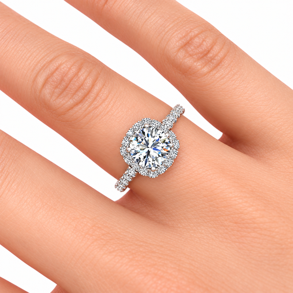 Kayla Lab Grown Diamond Ring — white gold — hand view