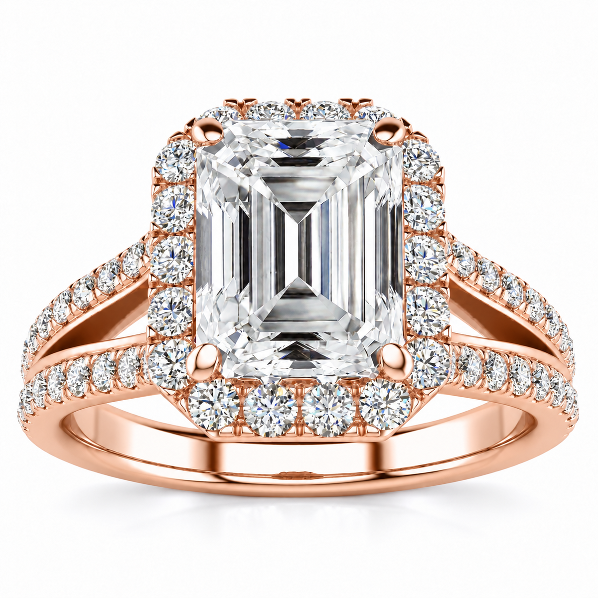 Kenzie Lab Grown Diamond Ring — rose gold — front view