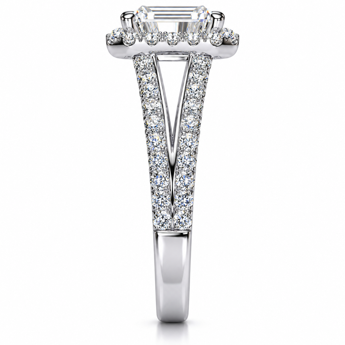 Kenzie Lab Grown Diamond Ring — white gold — end view