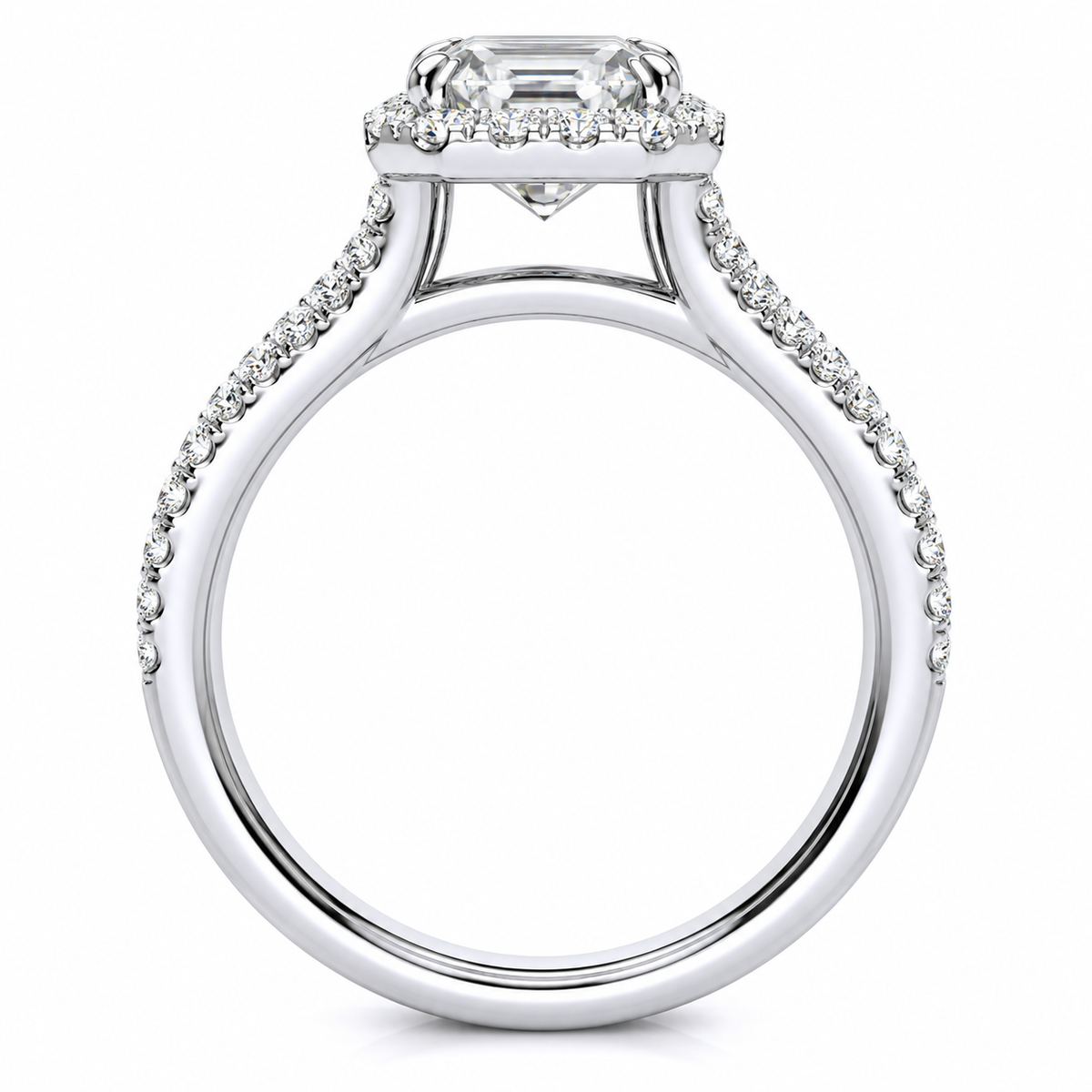 Kenzie Lab Grown Diamond Ring — white gold — side profile