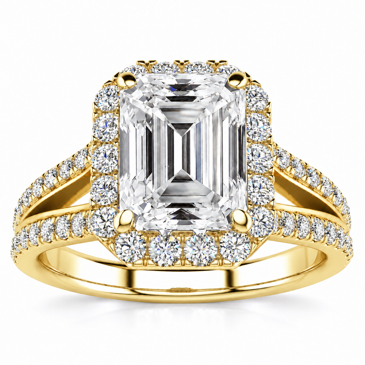 Kenzie Lab Grown Diamond Ring — yellow gold — front view