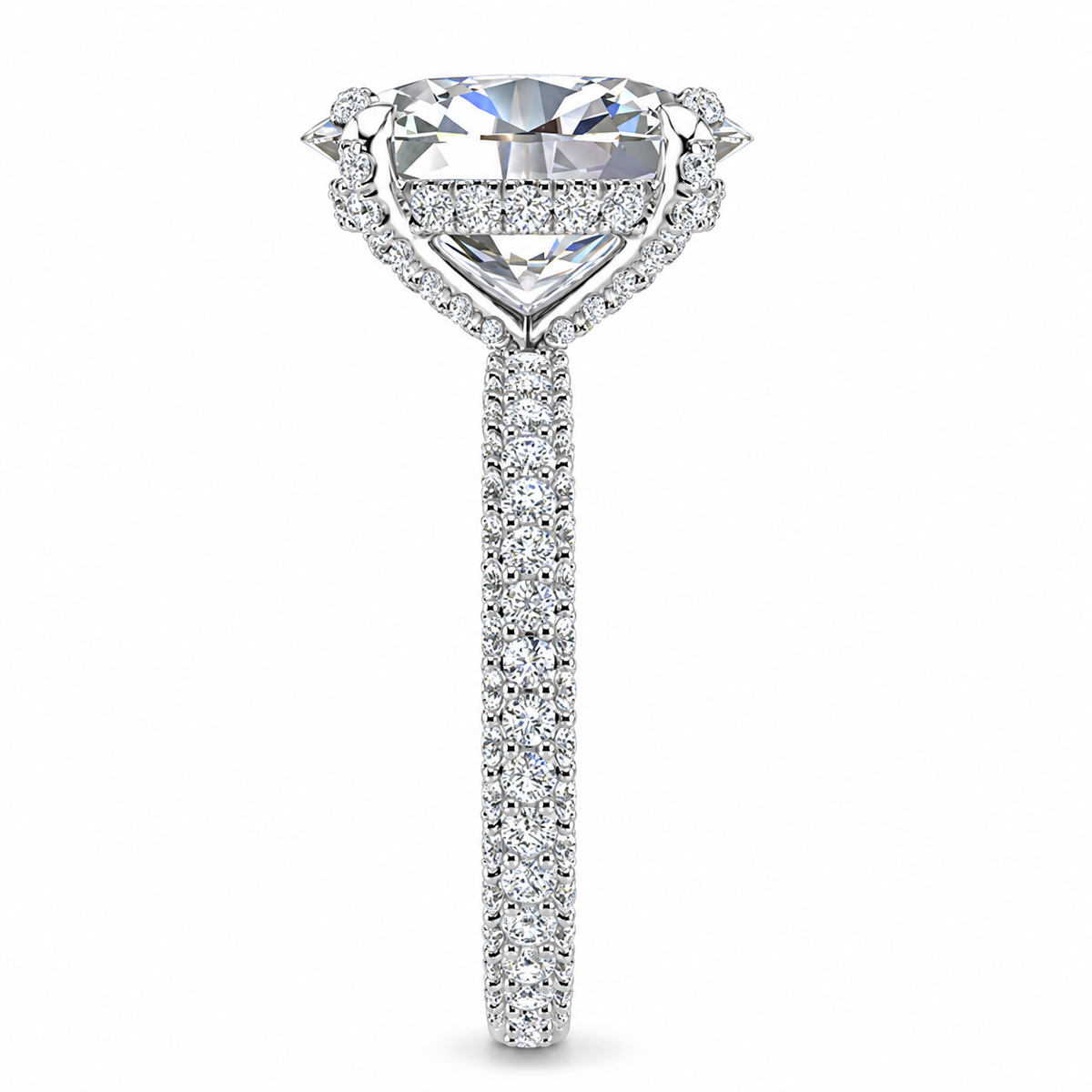 Kerry Lab Grown Ring — white gold — end view