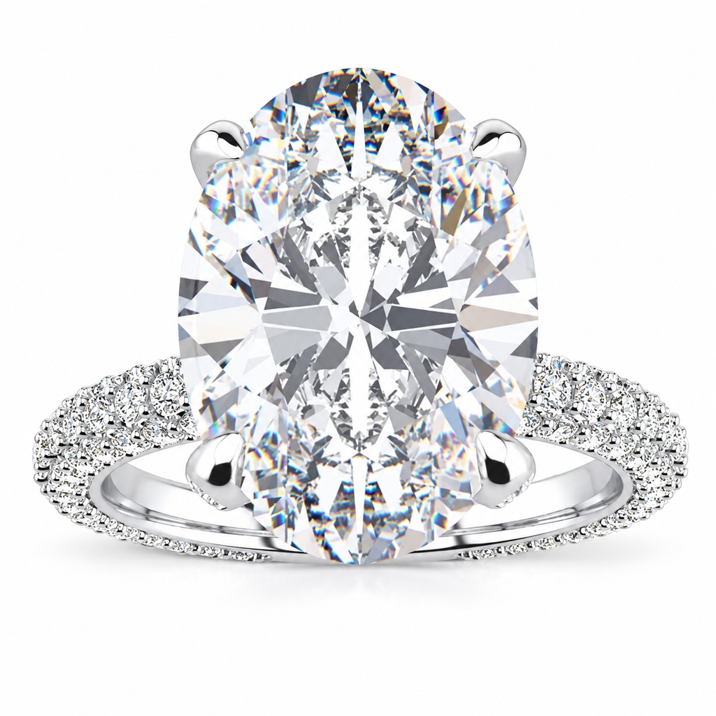 Kerry Lab Grown Ring — white gold — front view