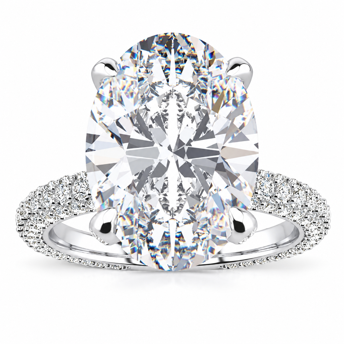 Kerry Lab Grown Ring — white gold — front view