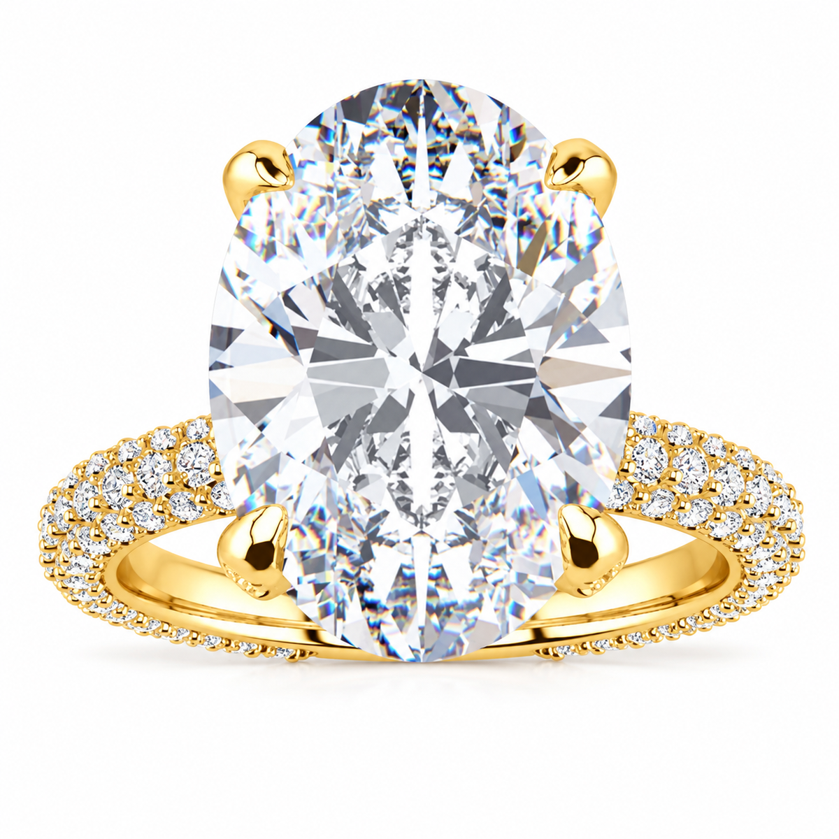 Kerry Lab Grown Ring — yellow gold — front view