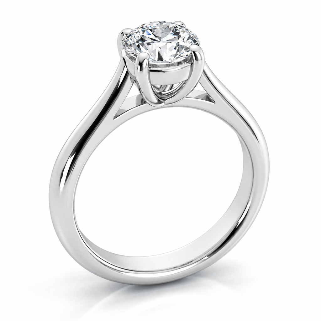 Kristine Lab Grown Diamond Ring — white gold — three-quarter setting view