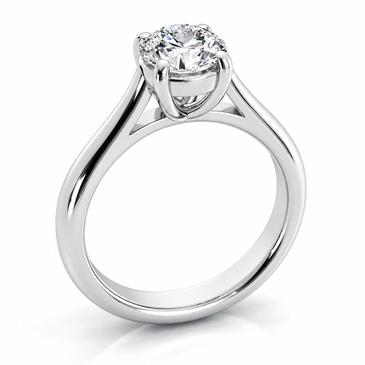 Kristine Lab Grown Diamond Ring — white gold — three-quarter setting view