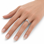 Kristine Lab Grown Diamond Ring — white gold — on a woman's ring finger