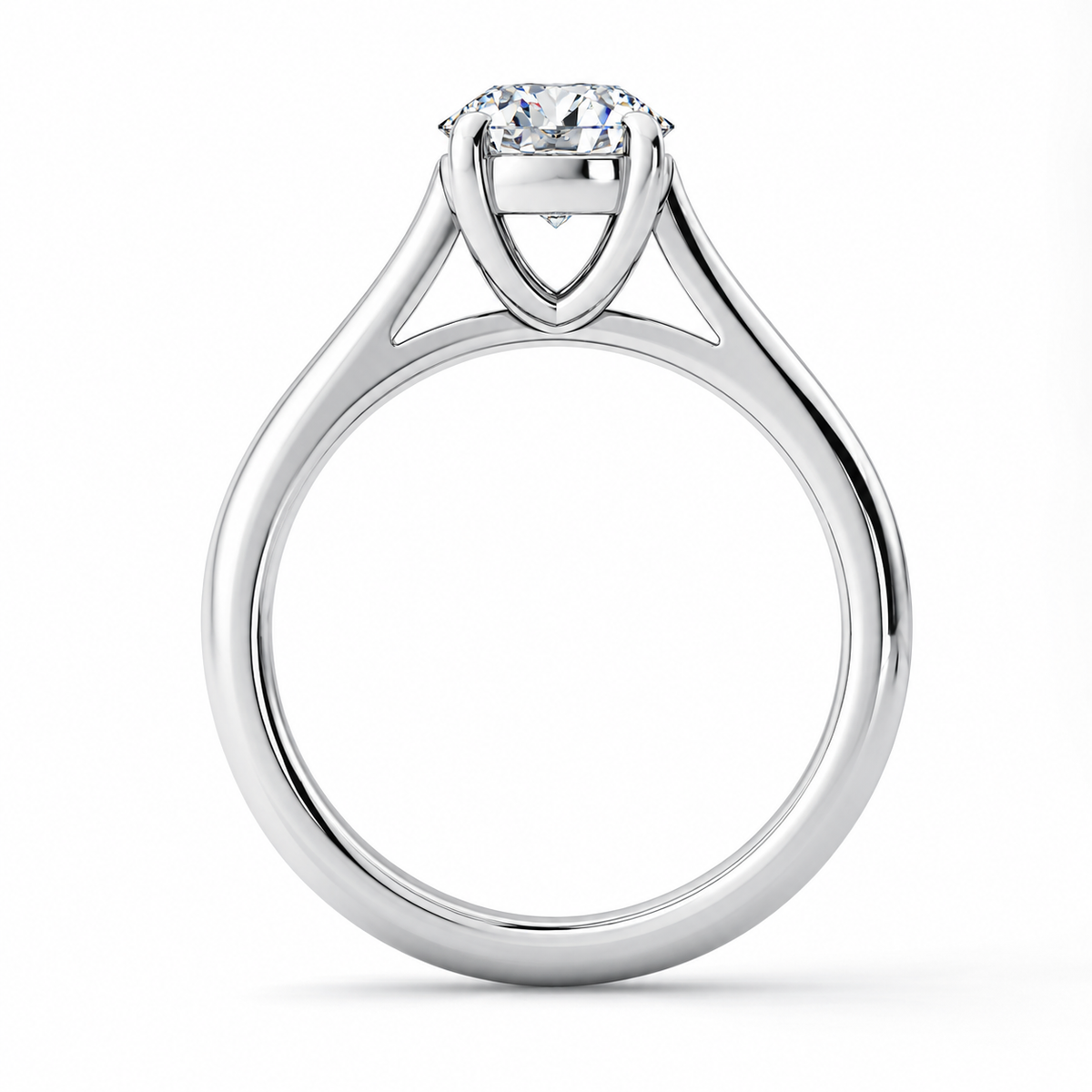 Kristine Lab Grown Diamond Ring — white gold — straight side profile