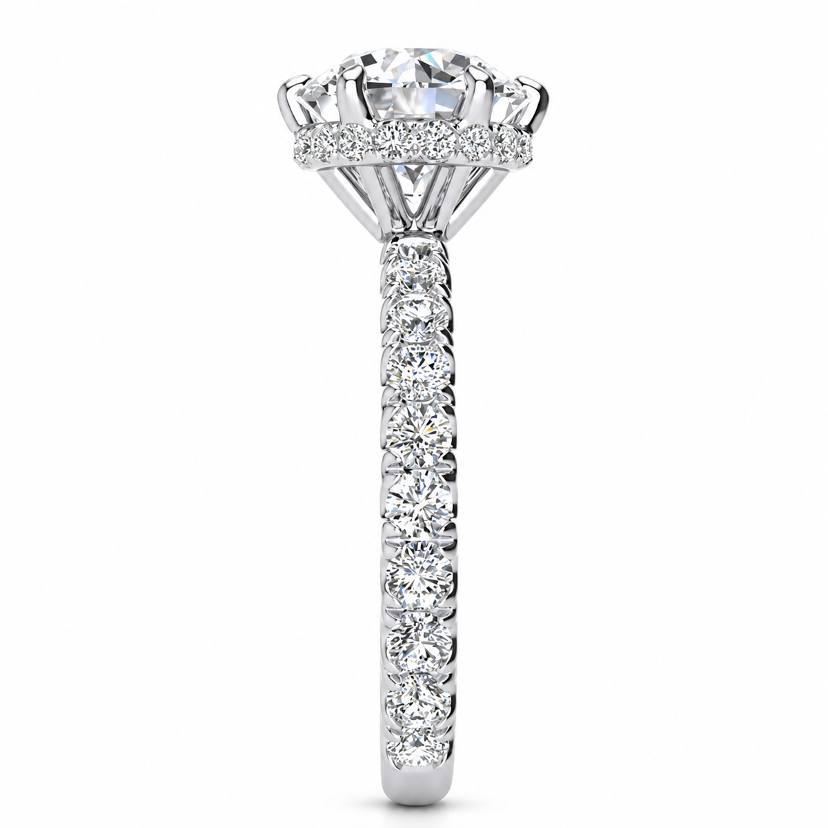 Krystal Lab Grown Diamond Ring — white gold — end view