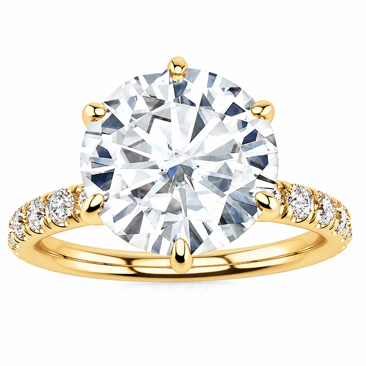 Lana Lab Grown Diamond Ring — yellow gold — front view