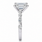 Leah Lab Grown Diamond Ring — emerald center — white gold — end view