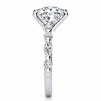 Leah Lab Grown Diamond Ring — oval center — white gold — end view