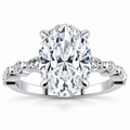 Leah Lab Grown Diamond Ring — oval center — white gold — front view