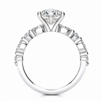 Leah Lab Grown Diamond Ring — oval center — white gold — side profile