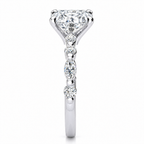 Leah Lab Grown Diamond Ring — radiant center — white gold — end view