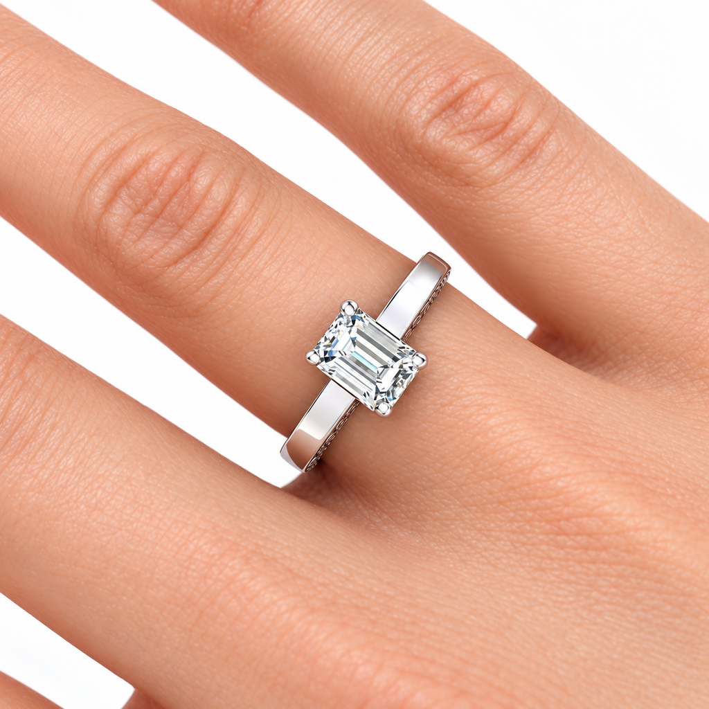 Lexi Lab Grown Diamond Ring — white gold — on hand